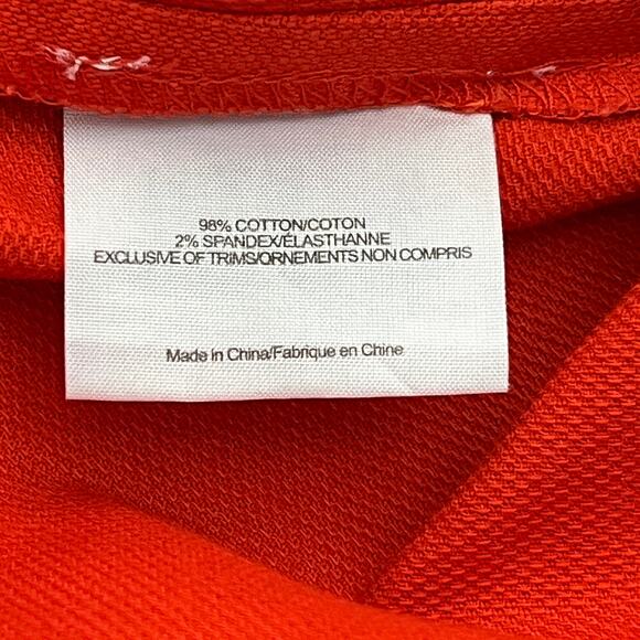 Tory Burch Chino Mid-Rise Dark Shorts in Orange Habanero Pepper sz 4 - Picture 7 of 7